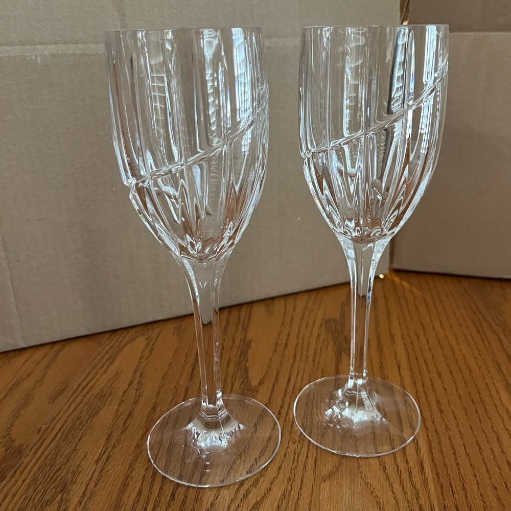 Vintage Mikasa Uptown crystal water goblet glasses - set of 2.